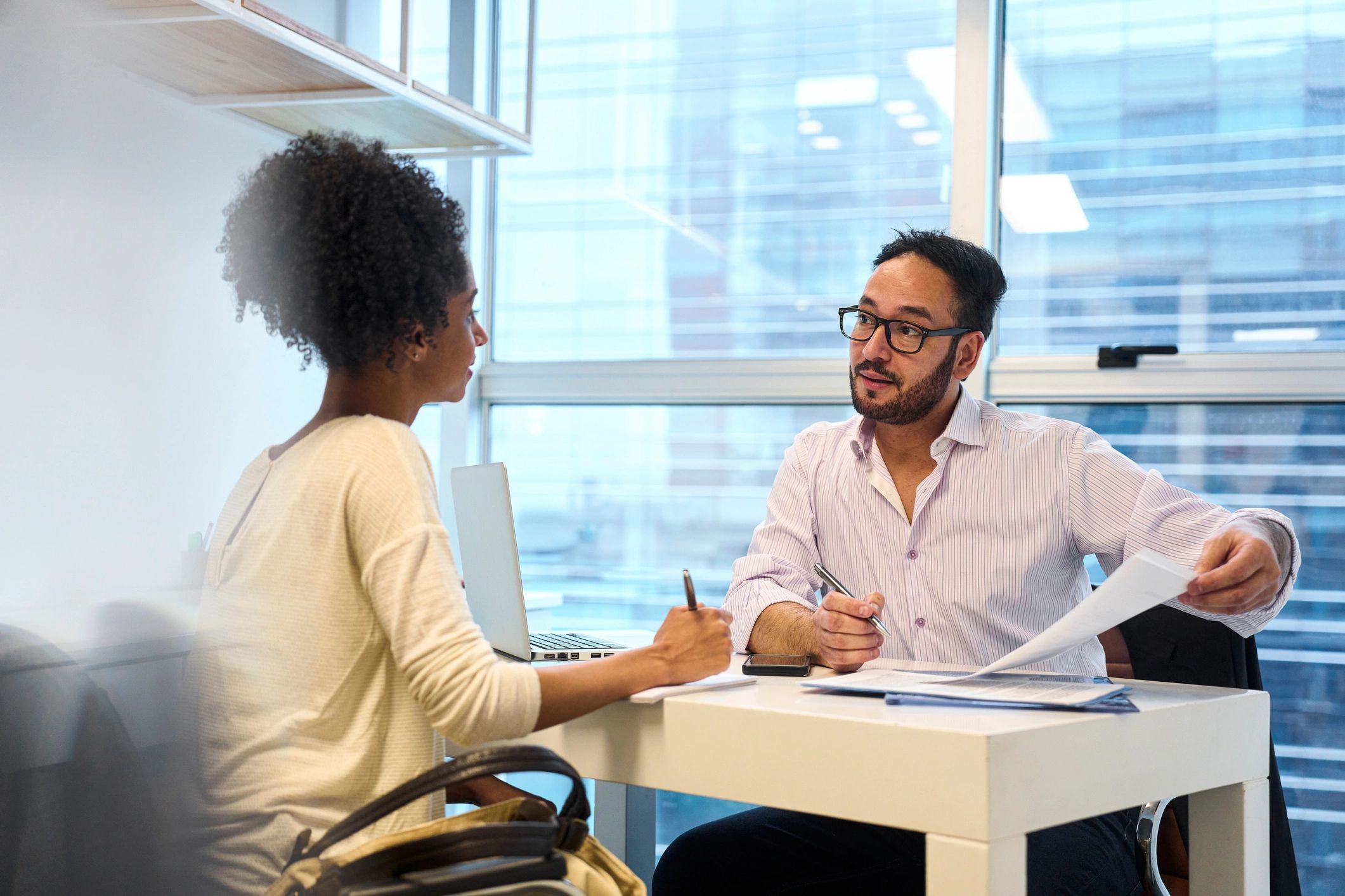 Professional legal consultation in an office setting