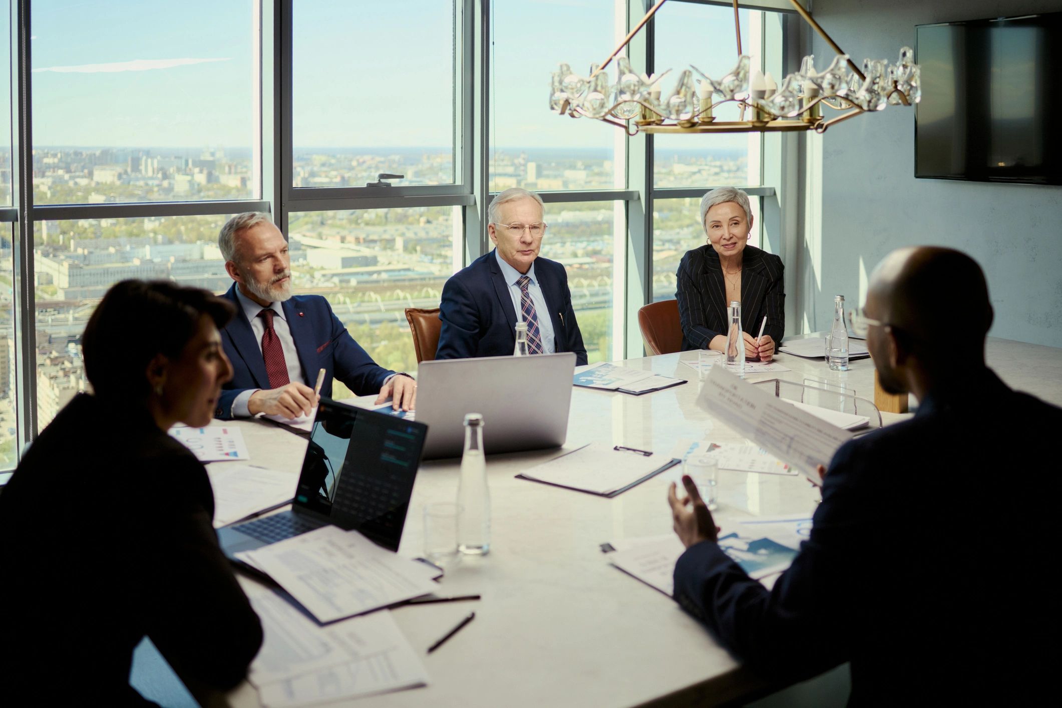 Professionals collaborating in a conference room